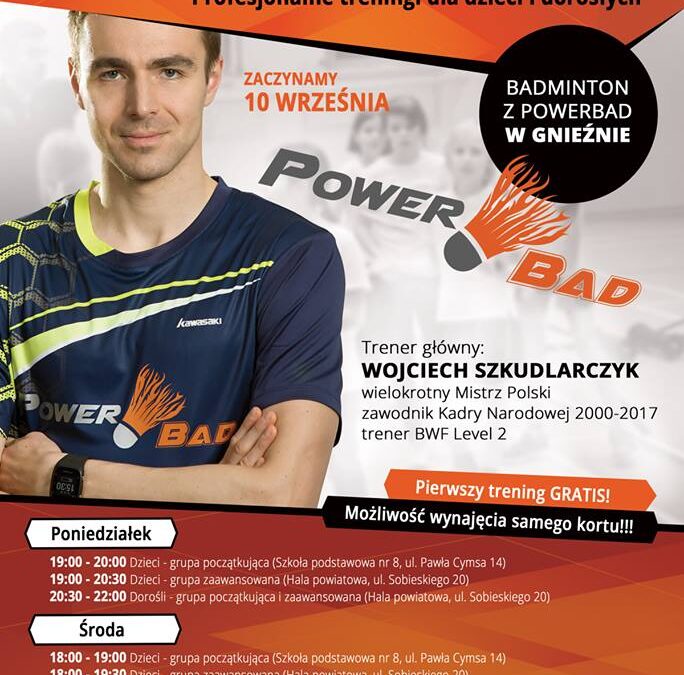 Powerbad zaprasza na treningi badmintona
