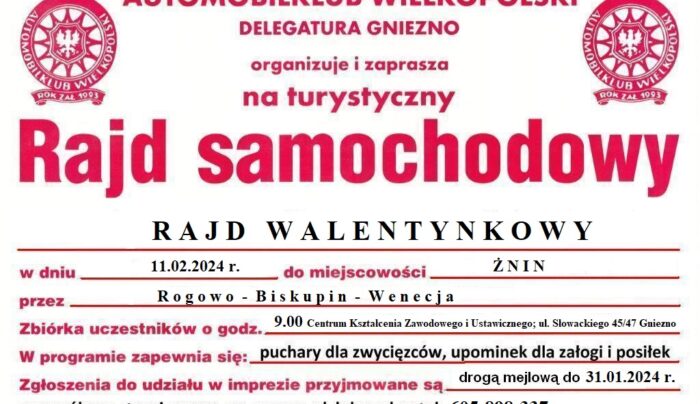 Rajd Walentynkowy otworzy tegoroczny kalendarz