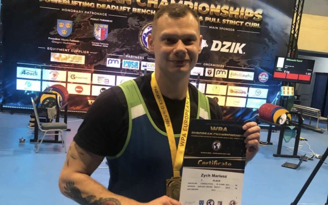 Mariusz Zych mistrzem Europy w trójboju siłowym